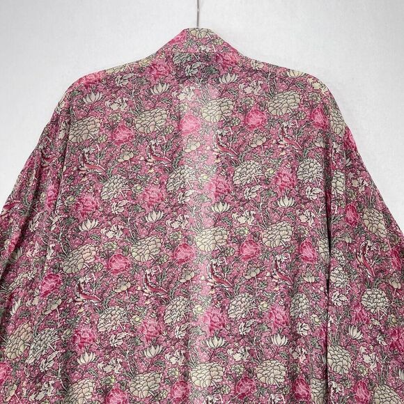 Anthropologie Andersen & Lauth Kimono Women OS Pink Floral Boho Fairy Coquette - Picture 5 of 13